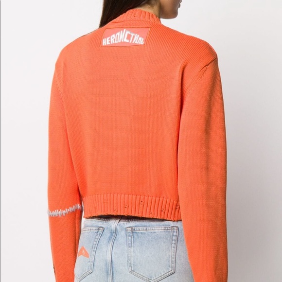 HERON PRESTON Orange Sweater SIZE SMALL